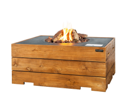 Feuertisch aus Teak-Holz, rechteckig - MANIA - HAPPY COCOONING
