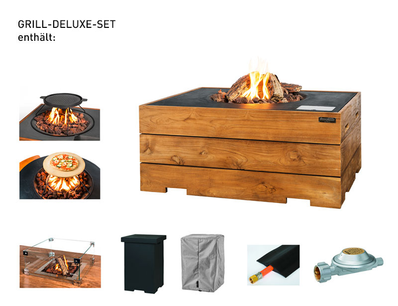 Feuertisch Grill Deluxe Set