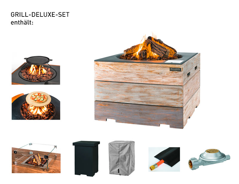 Nice & Nasty Feuertisch Grill Deluxe Set, quadratisch