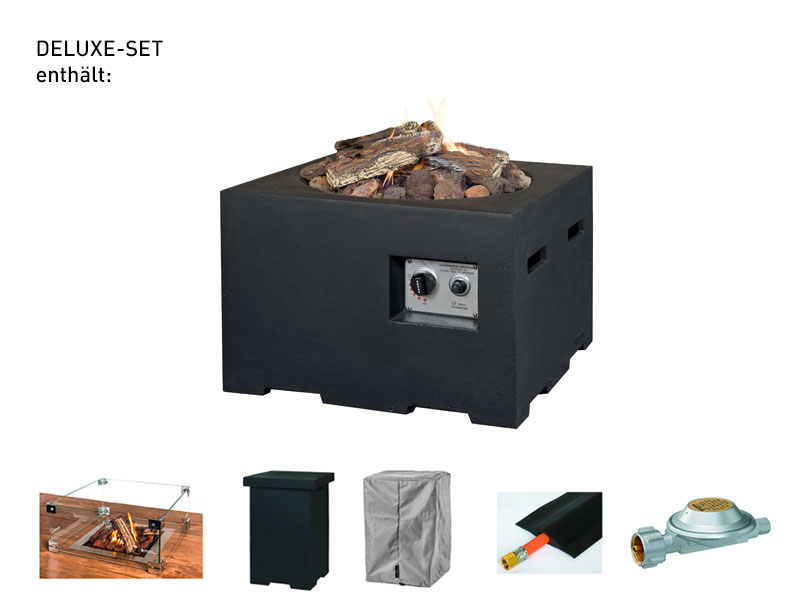Feuertisch Deluxe Set, quadratisch