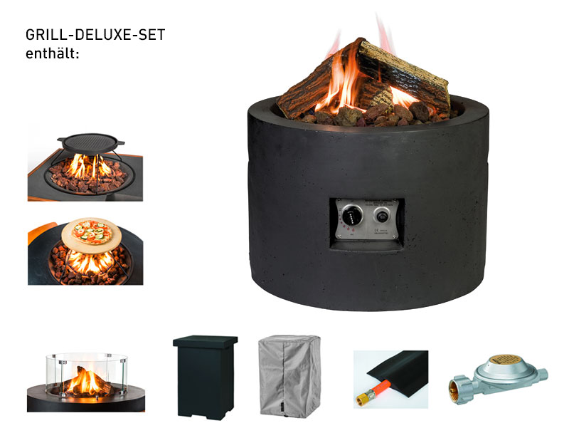 Feuertisch Grill Deluxe Set rund