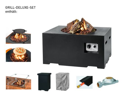 Feuertisch Grill Deluxe Set rechteckig, klein